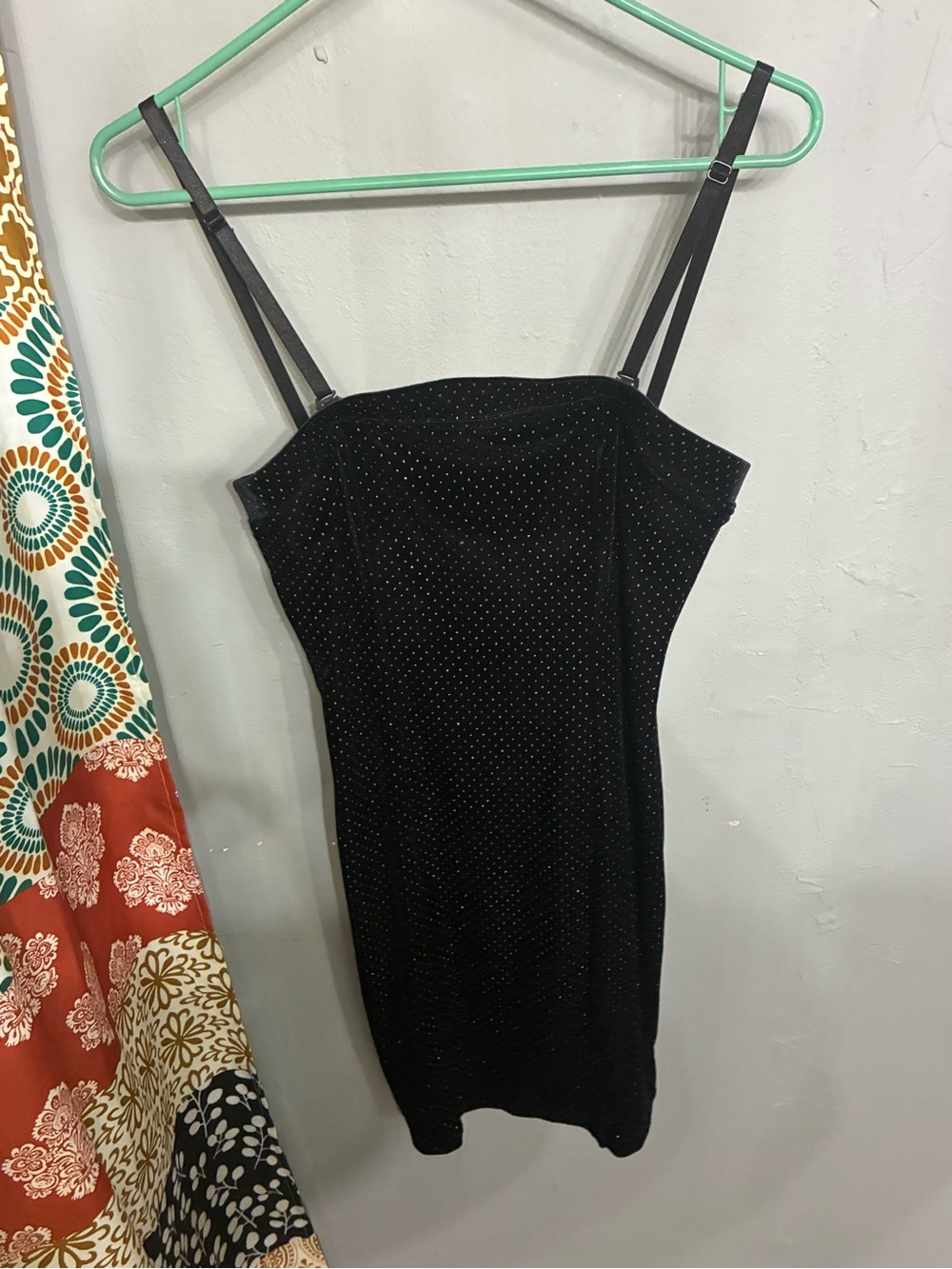 No Boundaries Black Velvet Mini Dress with Sparkle